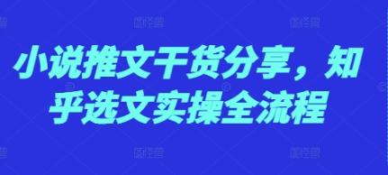 小说推文干货分享，知乎选文实操全流程-柏焕网-专注分享网络赚钱-创业副业项目-源码和软件分享