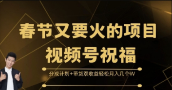 春节又要火的项目视频号祝福，分成计划+带货双收益，轻松月入几个W-柏焕网-专注分享网络赚钱-创业副业项目-源码和软件分享