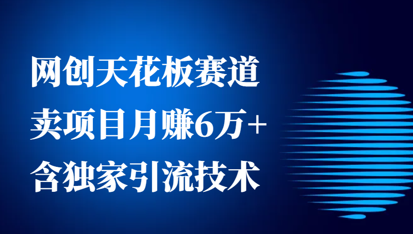 网创天花板赛道，卖项目月赚6万+，含独家引流技术（共26节课-柏焕网-专注分享网络赚钱-创业副业项目-源码和软件分享