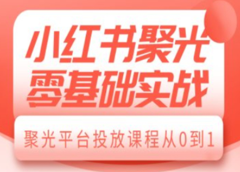 小红书聚光零基础实战，聚光平台投放课程从0到1-柏焕网-专注分享网络赚钱-创业副业项目-源码和软件分享