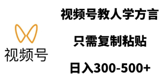 视频号教人学方言，只需复制粘贴，日入多张-柏焕网-专注分享网络赚钱-创业副业项目-源码和软件分享