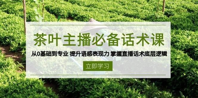 茶叶主播必备话术课 从0基础到专业 提升语感表现力 掌握直播话术底层逻辑-柏焕网-专注分享网络赚钱-创业副业项目-源码和软件分享